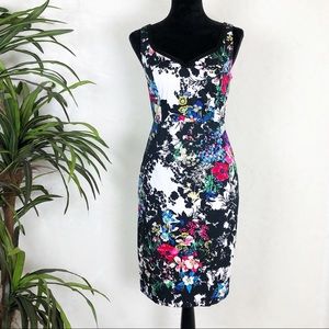Anthropologie Floral Midi Dress - Black, White, Pink, Blue